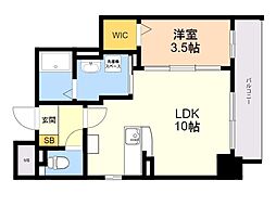 サーレ薬院 1LDKの間取図画像