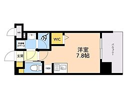 エンクレストALIVE白金 ワンルームの間取図画像