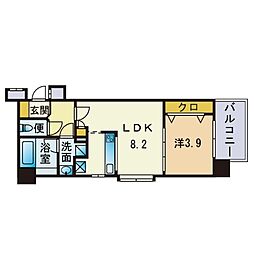 アクタス天神アネックス 1LDKの間取図画像