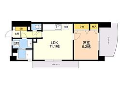 フォルスト平尾 1LDKの間取図画像