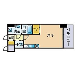 アソシアグロッツォ薬院サウスガーデン ワンルームの間取図画像