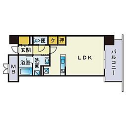 テングッド渡辺通 1LDKの間取図画像