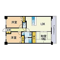 ベルメゾン平尾山荘通り 3LDKの間取図画像