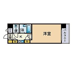 オリエントハイツ天神南 1Kの間取図画像