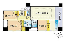 グランドメゾン浄水 3LDKの間取図画像