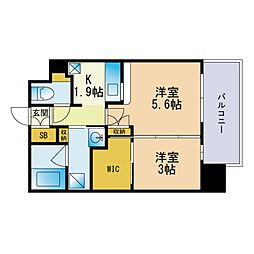 エンクレスト天神AVANT 2Kの間取図画像