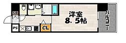 ウインステージ平尾 ワンルームの間取図画像