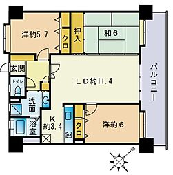 コモダス天神 3LDKの間取図画像