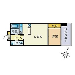 エステート・モアシャトー薬院 1LDKの間取図画像