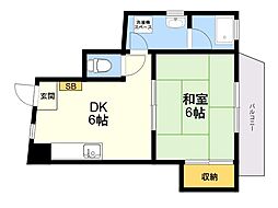 天神JOEビル 1DKの間取図画像