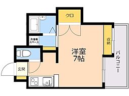 セラフィーノ白金 ワンルームの間取図画像