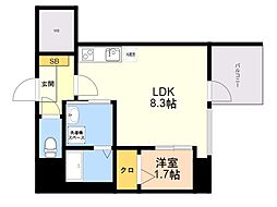 モダンパラッツォ平尾 1LDKの間取図画像