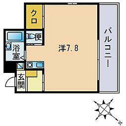 コルディアーレ警固 ワンルームの間取図画像