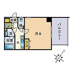 BERG白金 1Kの間取図画像