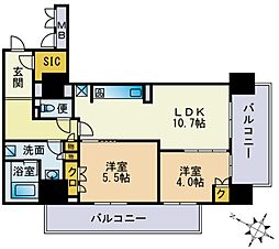 ルキシア薬院 2LDKの間取図画像