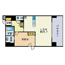 ナビールコート警固 1LDKの間取図画像