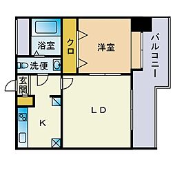 エステート・モア薬院シャンブル 2Kの間取図画像