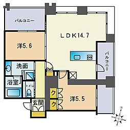 CAITAC LIVINCOURT FUKUOKA 2LDKの間取図画像