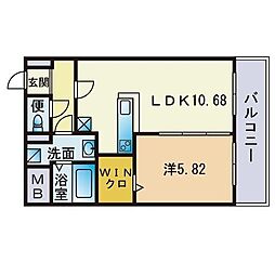 グーフィー平尾 1LDKの間取図画像