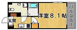 アクアシティ警固 1Kの間取図画像