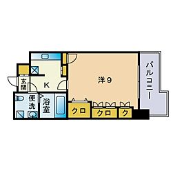 エステート・モア薬院倶楽部 1Kの間取図画像