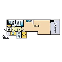 レキシントン・スクエア白金 ワンルームの間取図画像