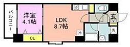 ブランシュ警固 1LDKの間取図画像