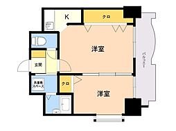 アクセス天神 2Kの間取図画像