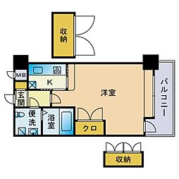 エステート・モア薬院 1Kの間取図画像