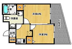 エステムプラザ天神サウスイースト 2Kの間取図画像