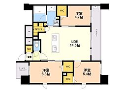 エンクレスト博多EXCEED 3LDKの間取図画像