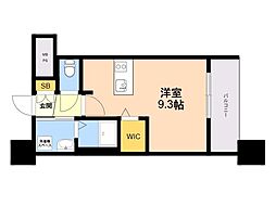 エンクレスト博多EXCEED ワンルームの間取図画像