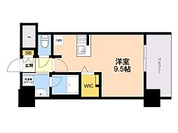 エンクレスト博多PARKSIDE ワンルームの間取図画像