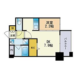 エンクレスト博多THETIME 1DKの間取図画像