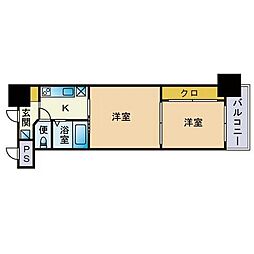 アリビオ美野島 2Kの間取図画像