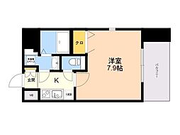 エルフィナ上呉服 1Kの間取図画像