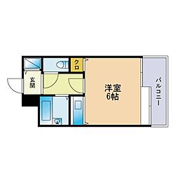 フォルム・ビストゥール博多 1Kの間取図画像