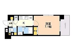 ウィルドゥ中洲 1Kの間取図画像
