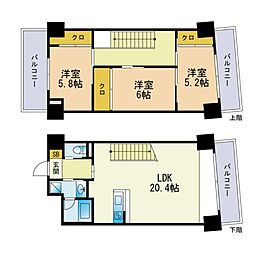 レジデンス住吉 3LDKの間取図画像