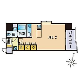 エーデル博多 ワンルームの間取図画像