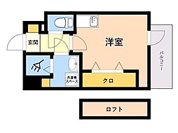 MODERNPALAZZO博多vicino ワンルームの間取図画像