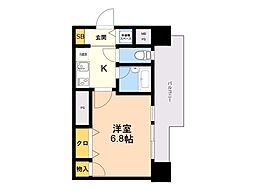 ピュアドームエクサイト博多アネックス 1Kの間取図画像