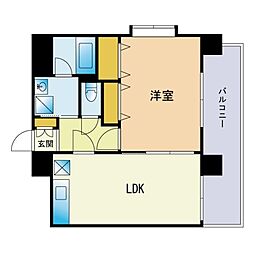高口箔屋ビル 1DKの間取図画像