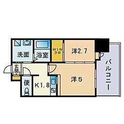 エンクレスト博多駅前ART 2Kの間取図画像