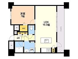 エンクレスト博多EXCEED 1LDKの間取図画像