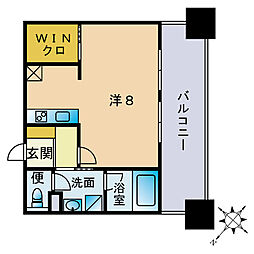 ビエラコート博多駅前 ワンルームの間取図画像