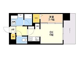 LANDICPREMIUMHAKATA 1DKの間取図画像