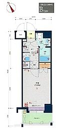 サヴォイレジェント 1Kの間取図画像
