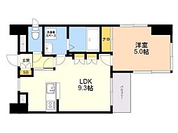 メゾンドばんらい博多 1LDKの間取図画像