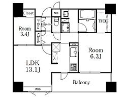 エンクレスト博多プレミア 2LDKの間取図画像